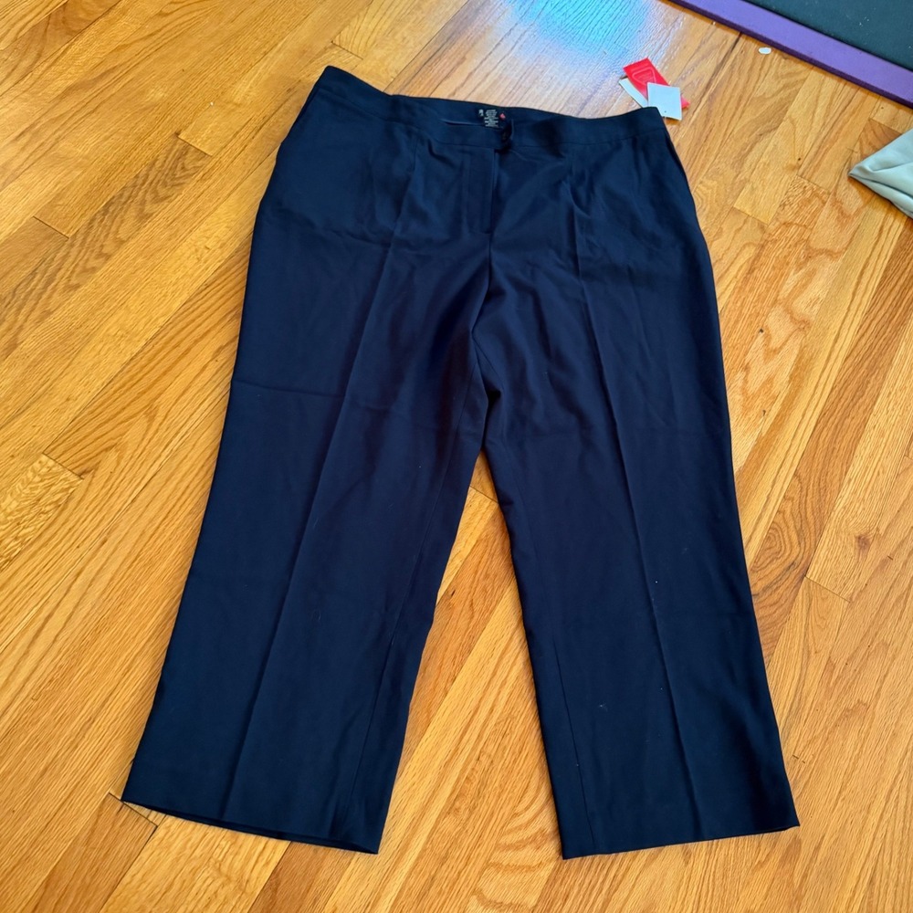Maggie Barnes Pants Navy Blue 5P Straight Leg Minimalist Work Office